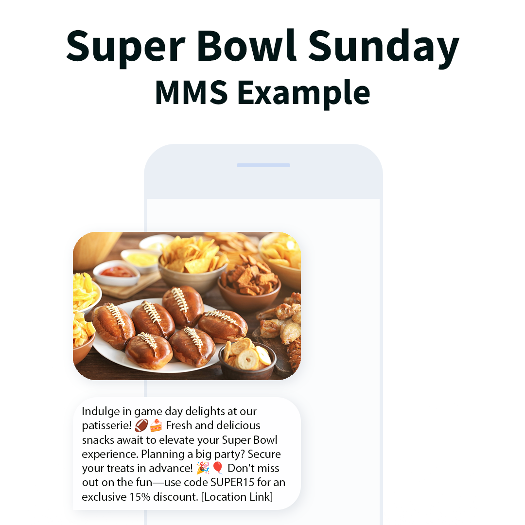 Super Bowl marketing strategy for the food industry: image messages - MMS 