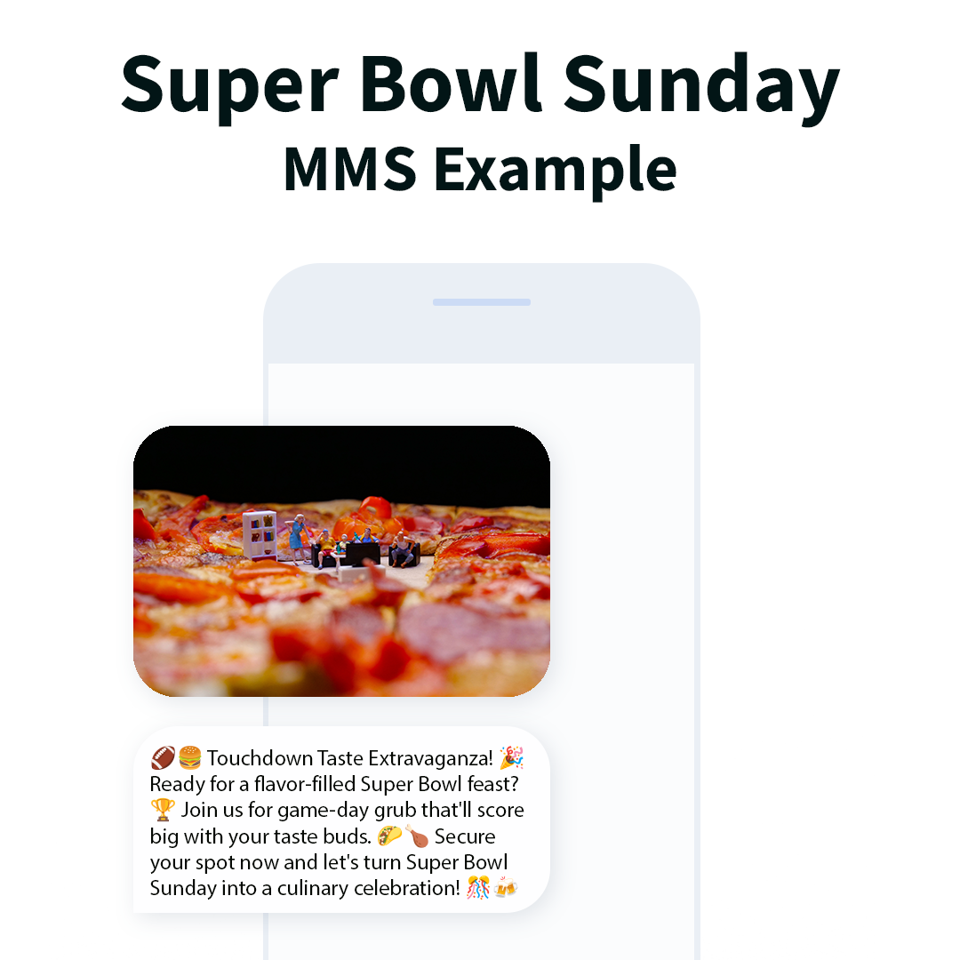 Super Bowl marketing strategy for the food industry: image messages - MMS 