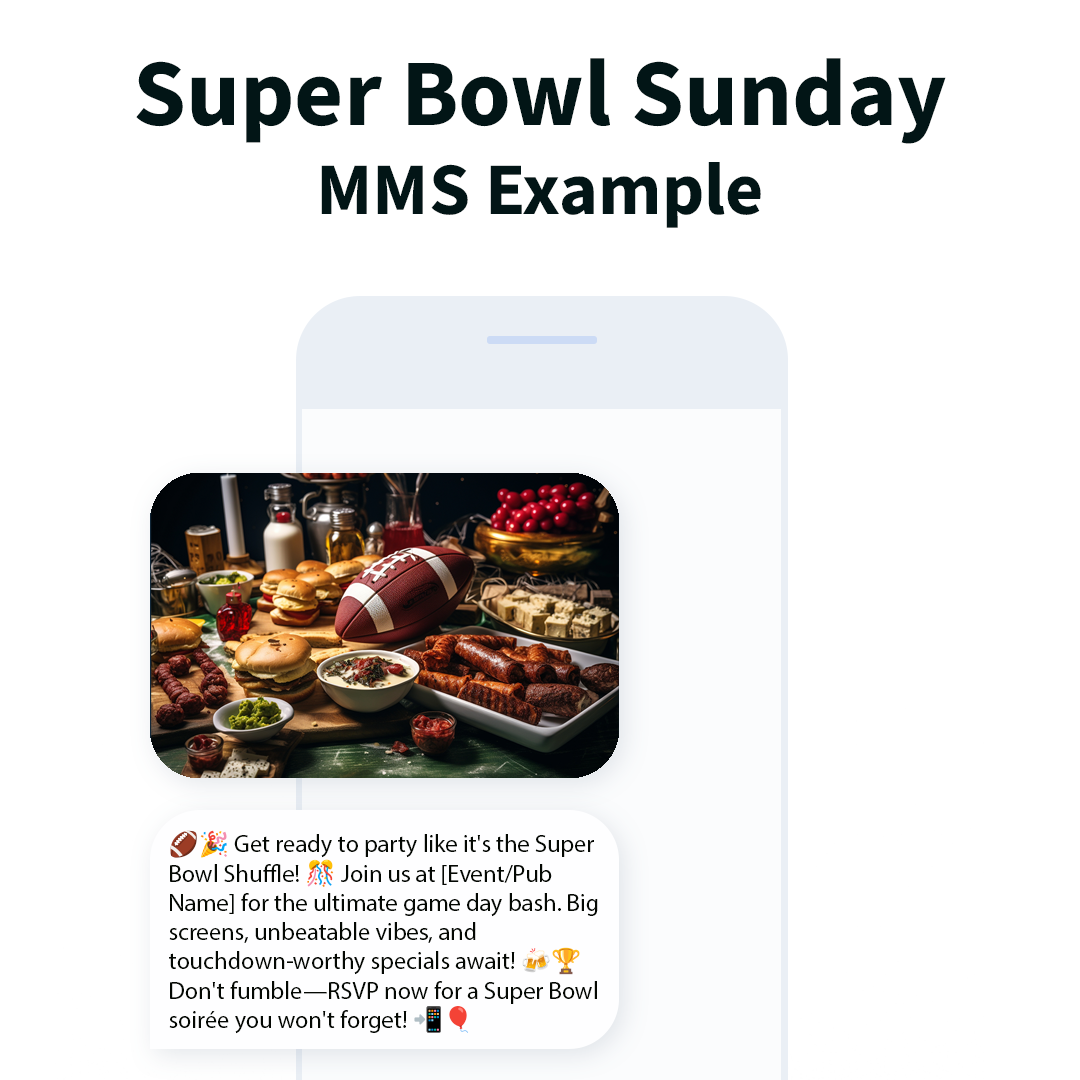 Super Bowl marketing strategy for the food industry: image messages - MMS 