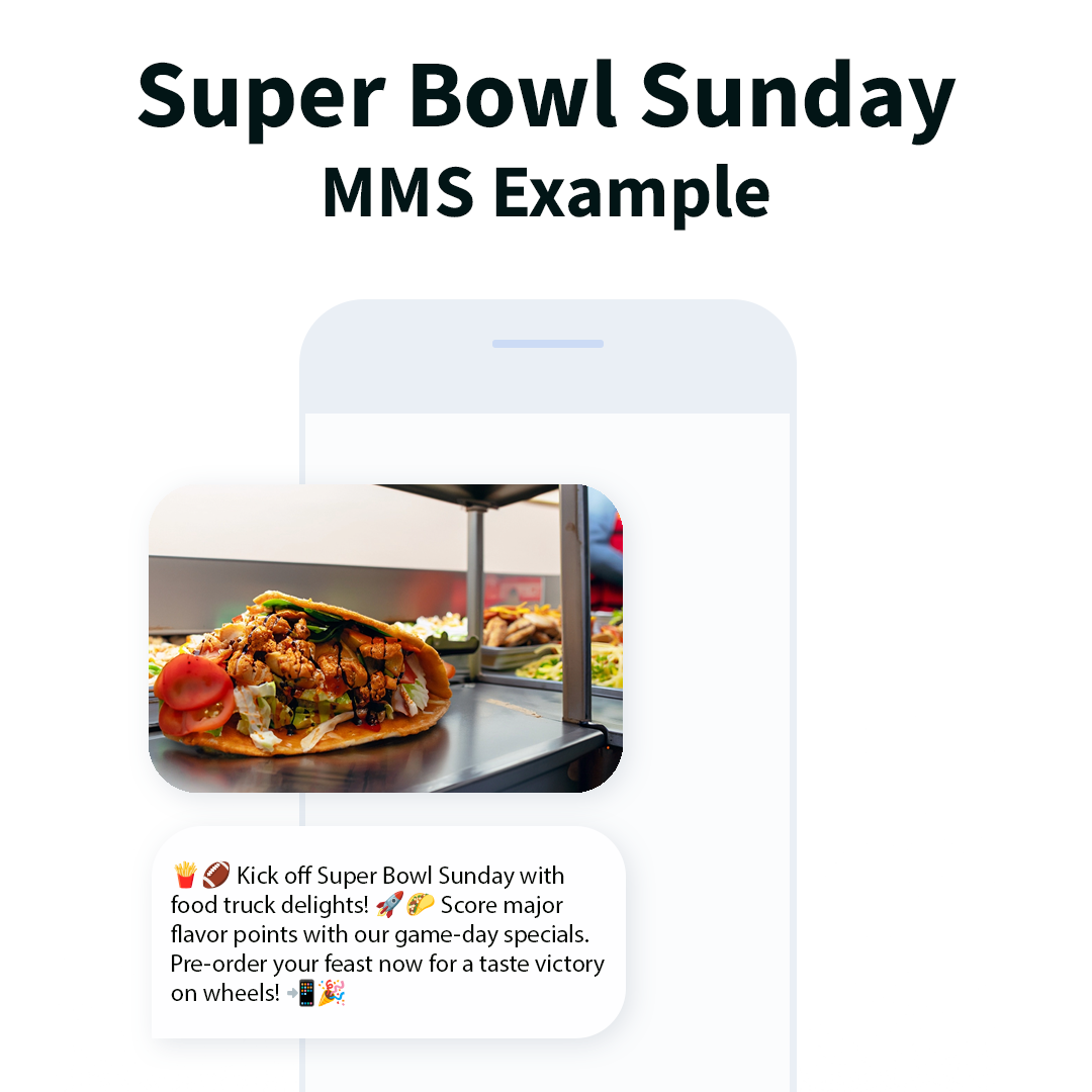 Super Bowl marketing strategy for the food industry: image messages - MMS 